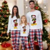 Pijama Cuadros Mickey Minnie Happy Christmas Blanco