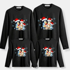 Camiseta Bluey Navidad -Roly Camiseta Bluey Navidad negra