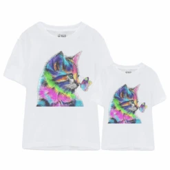 Roly -Roly Camiseta Cat Butterfly blanca