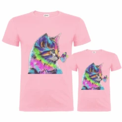Camiseta Cat Butterfly -Roly Camiseta Cat Butterfly rosa