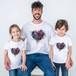 Camiseta Corazón Degradado -Roly Camiseta Corazon degradado blanca 2