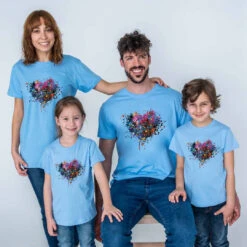 Camiseta Corazón Degradado -Roly Camiseta Corazon degradado celeste 4