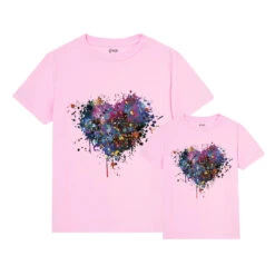 Camiseta Corazón Degradado -Roly Camiseta Corazon degradado rosa