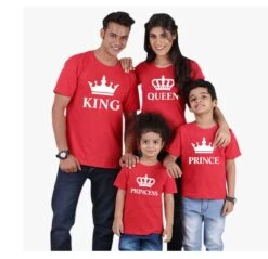 Camiseta Crown King-Queen-Princess-Prince -Roly Camiseta Crown King Queen Princess Prince roja