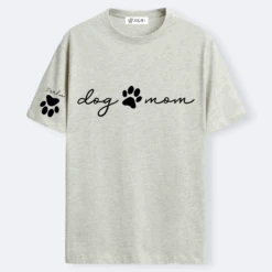 Camiseta Dog Mom Huella 10 Camiseta Dog Mom Huella -Roly Camiseta Dog Mom Huella gris