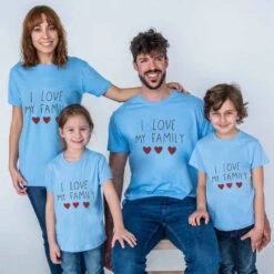 Camiseta I Love My Family -Roly Camiseta I love my family celeste