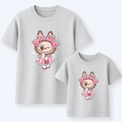 Camiseta Labubu Lacito -Roly Camiseta Labubu lacito gris