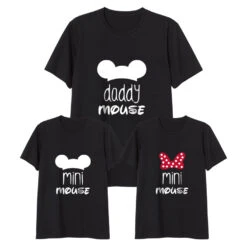 Camiseta Mama-daddy Mouse Mini Mouse -Roly Camiseta Mama daddy mouse mini mouse negra 2