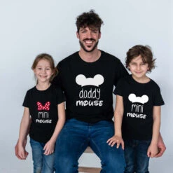 Camiseta Mama-daddy Mouse Mini Mouse -Roly Camiseta Mama daddy mouse mini mouse negra 4