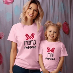 Camiseta Mama-daddy Mouse Mini Mouse -Roly Camiseta Mama daddy mouse mini mouse rosa