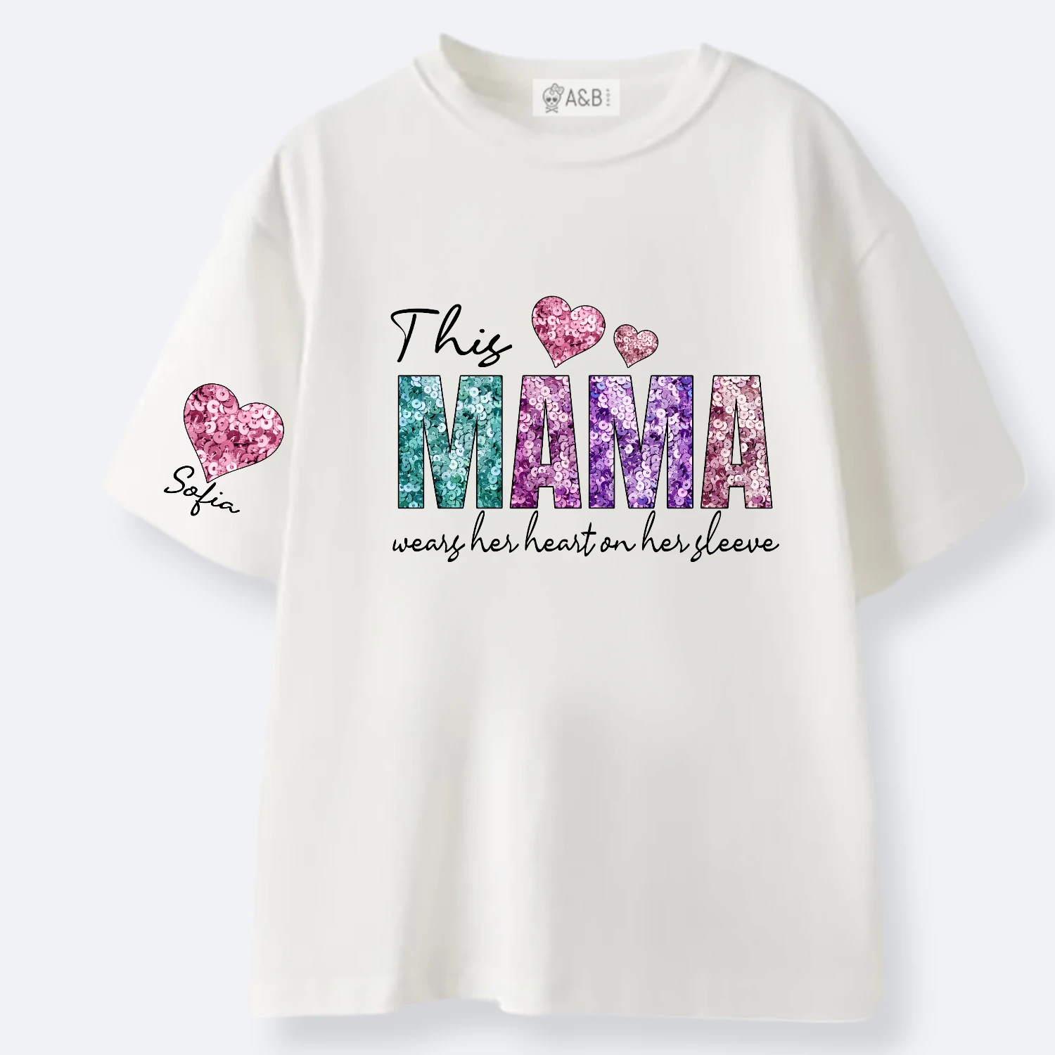 Camiseta Mama Efecto Lentejuelas 1 Camiseta Mama Efecto Lentejuelas