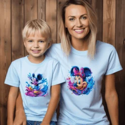 Camiseta Mickey-Minnie Charco -Roly Camiseta Mickey Minnie Charco celeste