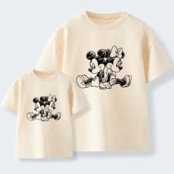 Camiseta Mickey-Minnie Lápiz Espalda 13 Camiseta Mickey-Minnie Lápiz Espalda -Roly Camiseta Mickey Minnie Lapiz Espalda crudo