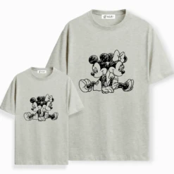Camiseta Mickey-Minnie Lápiz Espalda 16 Camiseta Mickey-Minnie Lápiz Espalda -Roly Camiseta Mickey Minnie Lapiz Espalda gris