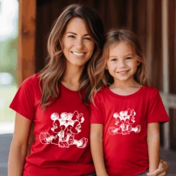 Camiseta Mickey-Minnie Lápiz Espalda 15 Camiseta Mickey-Minnie Lápiz Espalda -Roly Camiseta Mickey Minnie Lapiz Espalda roja