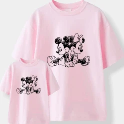 Camiseta Mickey-Minnie Lápiz Espalda 11 Camiseta Mickey-Minnie Lápiz Espalda -Roly Camiseta Mickey Minnie Lapiz Espalda rosa