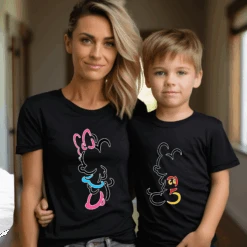 Camiseta Mickey-Minnie Silueta 14 Camiseta Mickey-Minnie Silueta -Roly Camiseta Mickey Minnie Silueta negra