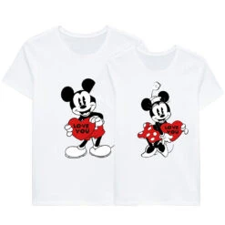 Camiseta Mickey & Minnie Love You Heart -Roly Camiseta Mickey Minnie Love you heart blanca 2