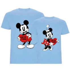Camiseta Mickey & Minnie Love You Heart -Roly Camiseta Mickey Minnie Love you heart celeste