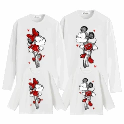 Camiseta Mickey & Minnie Loving Kiss Manga Larga