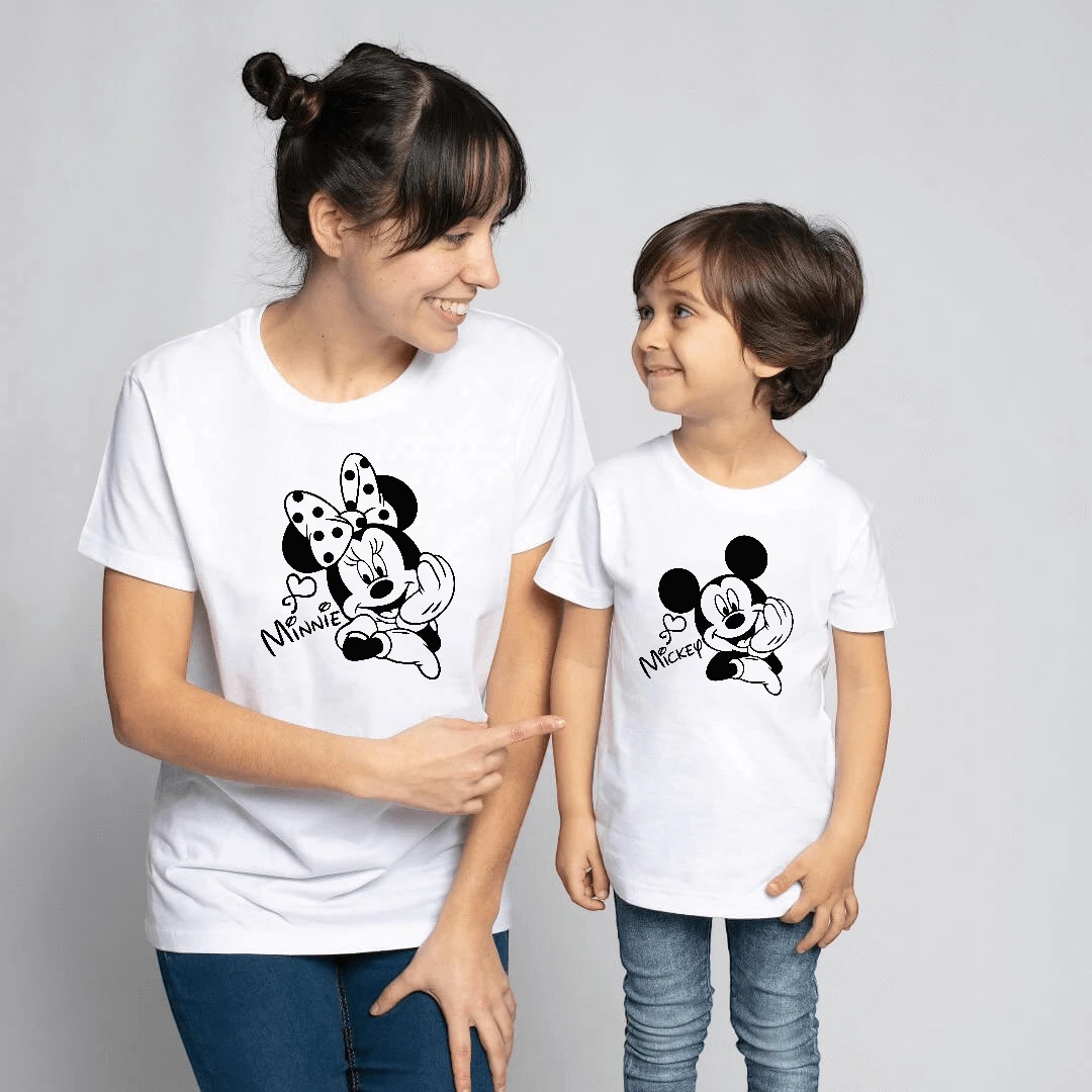 Camiseta Mickey & Minnie Contraste 1 Camiseta Mickey & Minnie Contraste