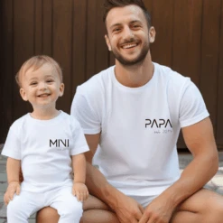 Camiseta Papa-Mama-Mini Letter -Roly Camiseta Papa Mama Mini Letter blanca 2