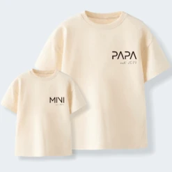 Camiseta Papa-Mama-Mini Letter -Roly Camiseta Papa Mama Mini Letter crudo