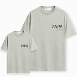 Camiseta Papa-Mama-Mini Letter -Roly Camiseta Papa Mama Mini Letter gris