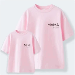 Camiseta Papa-Mama-Mini Letter