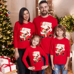 Camiseta Papá Noel Merry Christmas Manga Larga