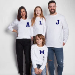 Camiseta Personalizable Iniciales Mini Manga Larga -Roly Camiseta Personalizable Iniciales Mini manga larga blanca 4