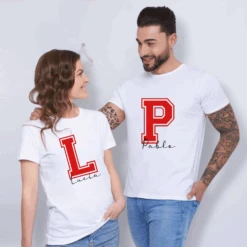 Camiseta Personalizable Letra Grande Parejas