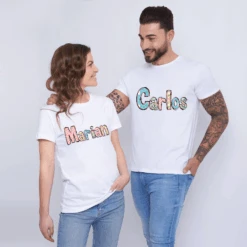 Camiseta Personalizable Letras Patchwork 5 Camiseta Personalizable Letras Patchwork -Roly Camiseta Personalizable letras patchwork blanca 2