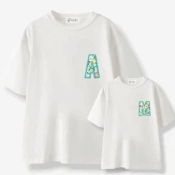 Camiseta Personalizada Inicial Flores 16 Camiseta Personalizada Inicial Flores -Roly Camiseta Personalizada Inicial Flores blanca 2