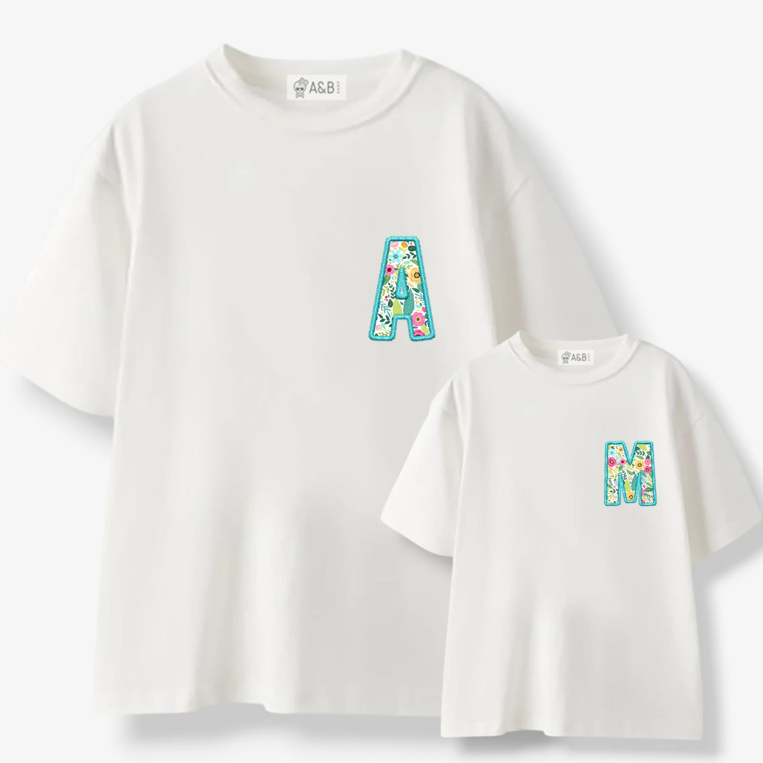 Camiseta Personalizada Inicial Flores 7 Camiseta Personalizada Inicial Flores - Imagen 7