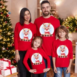 Camiseta Reno Luces Manga Larga