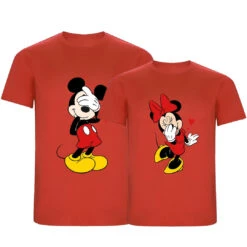 Camiseta Shy Mickey & Minnie Hearts -Roly Camiseta Shy Mickey Minnie hearts Rojo