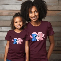 Camiseta Stitch Love -Roly Camiseta Stitch Love granate