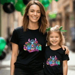 Camiseta Stitch Ohana -Roly Camiseta Stitch Ohana negra