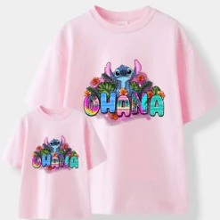 Camiseta Stitch Ohana -Roly Camiseta Stitch Ohana rosa