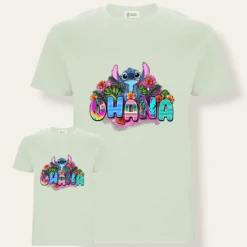 Camiseta Stitch Ohana -Roly Camiseta Stitch Ohana verde mint