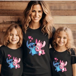 Camiseta Stitch Y Ángel -Roly Camiseta Stitch y Angel negra