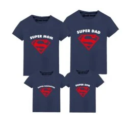 Camiseta Superdad, Mom And Children -Roly Camiseta Superdad mom and children azul marino