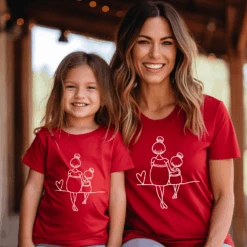 Camiseta Mami Y Niña Love -Roly Camiseta mami y nina love roja