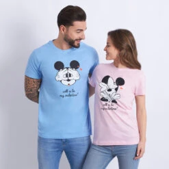 Camiseta Will Be My Valentine -Roly Camiseta will be my valentine celeste rosa 2