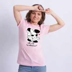 Camiseta Will Be My Valentine -Roly Camiseta will be my valentine rosa