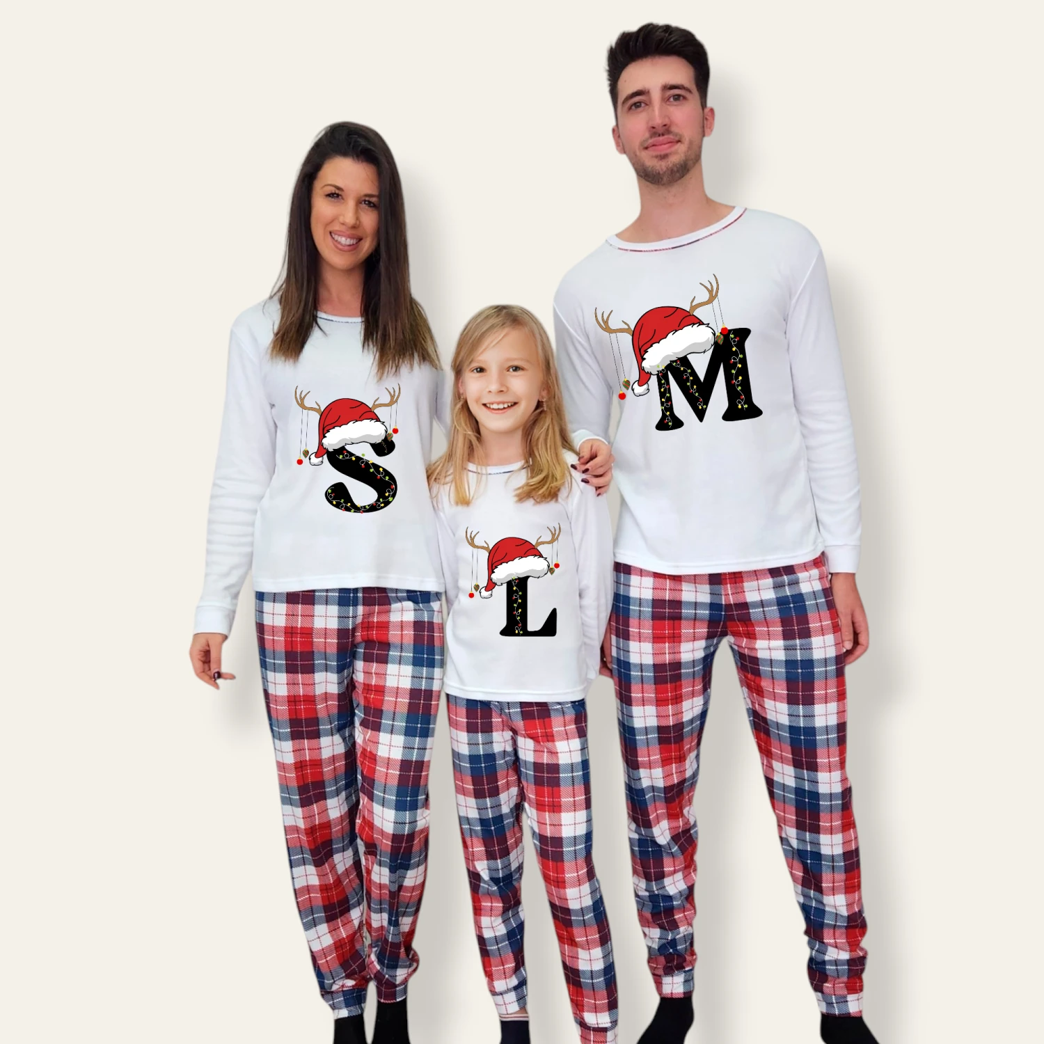 Pijama Iniciales Navidad Blanco 2 Pijama Iniciales Navidad Blanco - Imagen 2