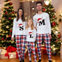 Pijama Iniciales Navidad Blanco