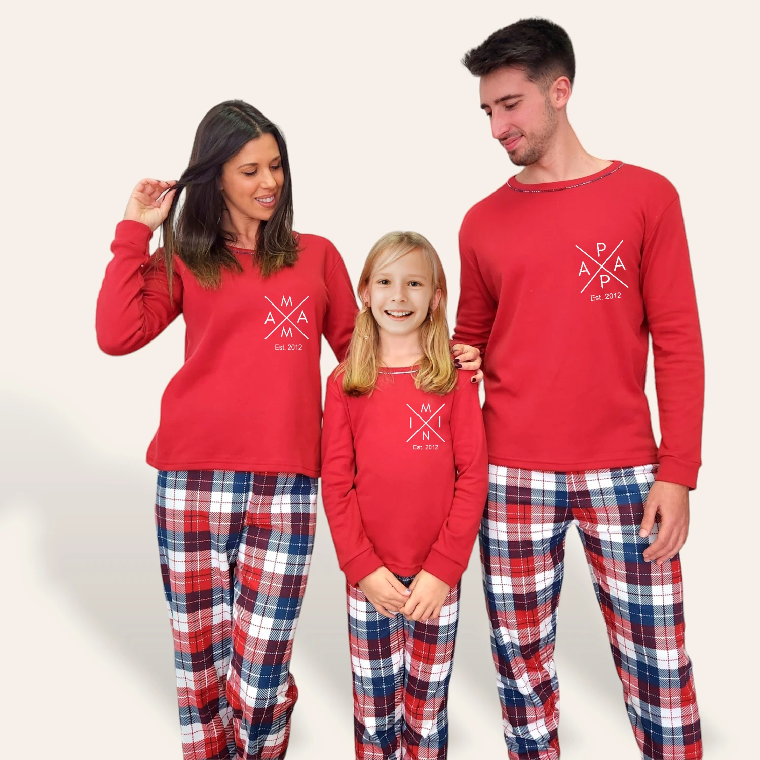 Pijama Familia Camiseta Roja Mama-Papa X Mini 1 Pijama Familia Camiseta Roja Mama-Papa X Mini