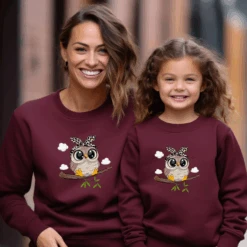 Sudadera Búho Nubes -Roly Sudadera Buho Nubes granate